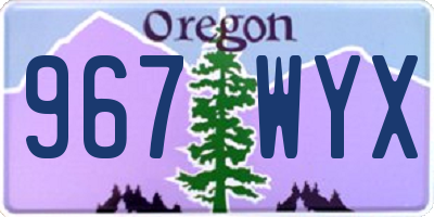 OR license plate 967WYX