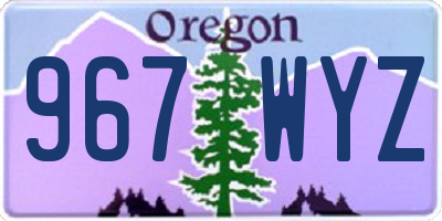 OR license plate 967WYZ