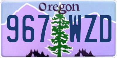 OR license plate 967WZD