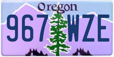 OR license plate 967WZE