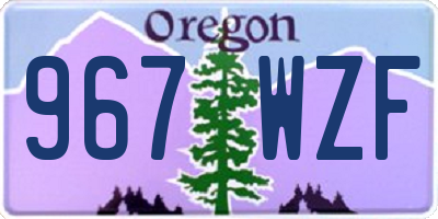 OR license plate 967WZF