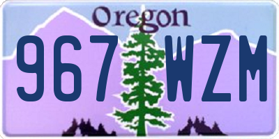 OR license plate 967WZM