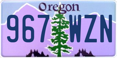 OR license plate 967WZN