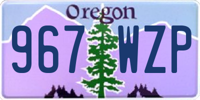 OR license plate 967WZP