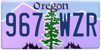 OR license plate 967WZR