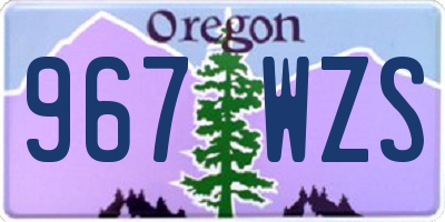 OR license plate 967WZS