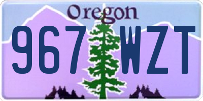 OR license plate 967WZT