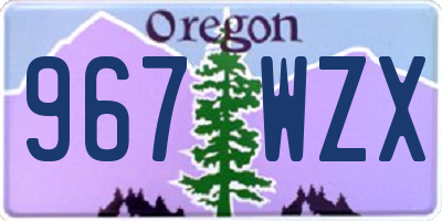 OR license plate 967WZX
