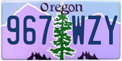OR license plate 967WZY