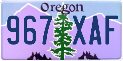 OR license plate 967XAF