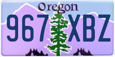 OR license plate 967XBZ