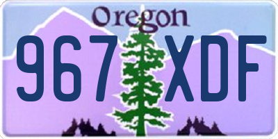 OR license plate 967XDF