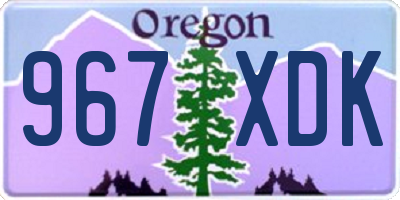 OR license plate 967XDK