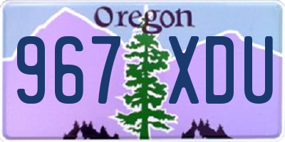 OR license plate 967XDU