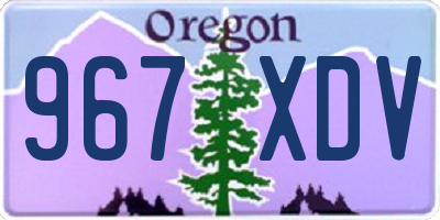 OR license plate 967XDV