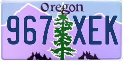OR license plate 967XEK