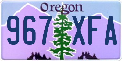 OR license plate 967XFA