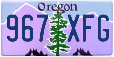 OR license plate 967XFG