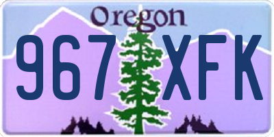OR license plate 967XFK