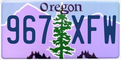 OR license plate 967XFW