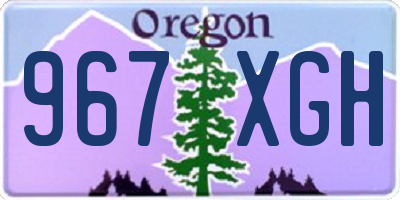 OR license plate 967XGH