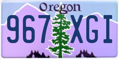 OR license plate 967XGI