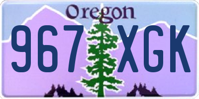 OR license plate 967XGK