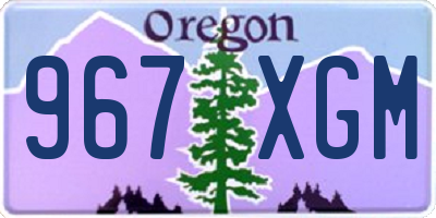 OR license plate 967XGM