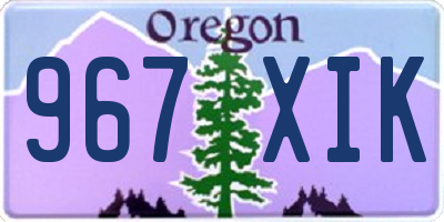 OR license plate 967XIK