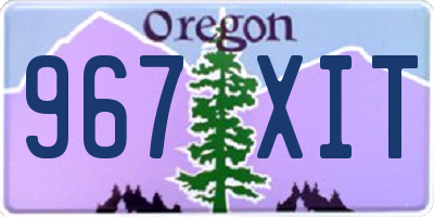 OR license plate 967XIT