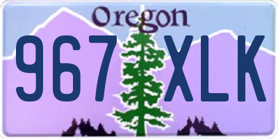 OR license plate 967XLK