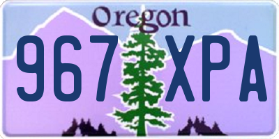 OR license plate 967XPA