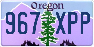 OR license plate 967XPP