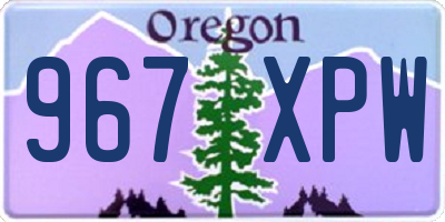 OR license plate 967XPW