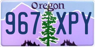 OR license plate 967XPY