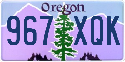 OR license plate 967XQK