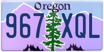 OR license plate 967XQL