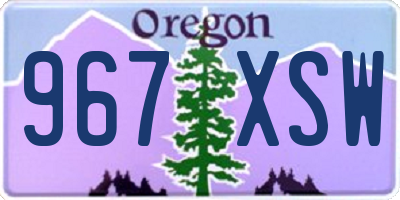 OR license plate 967XSW