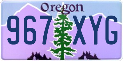 OR license plate 967XYG