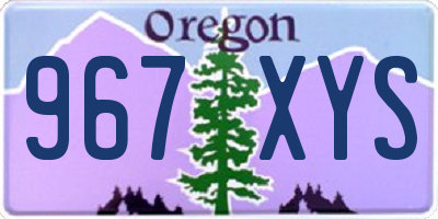 OR license plate 967XYS