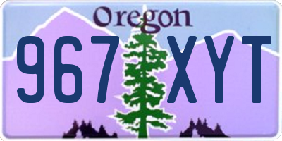 OR license plate 967XYT