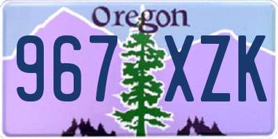 OR license plate 967XZK