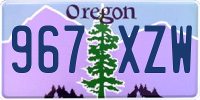 OR license plate 967XZW