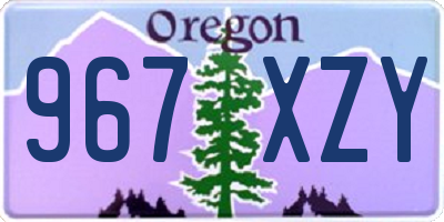 OR license plate 967XZY