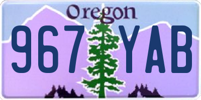 OR license plate 967YAB