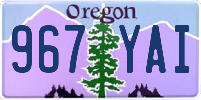 OR license plate 967YAI