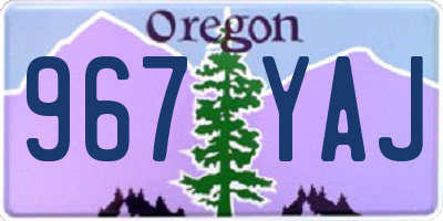 OR license plate 967YAJ