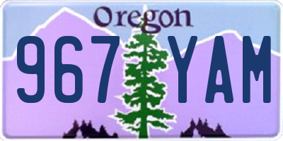 OR license plate 967YAM