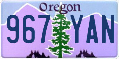 OR license plate 967YAN