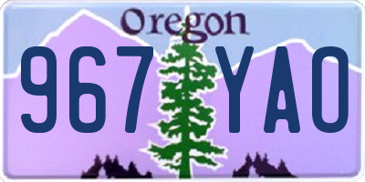OR license plate 967YAO